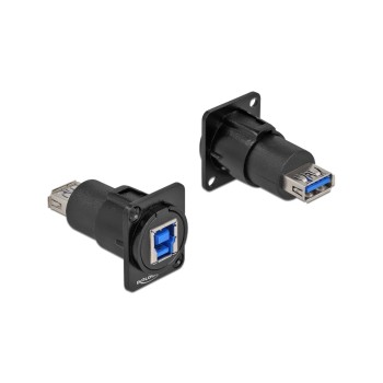 Delock Keystone Modul: USB3.0 Typ-A/Typ-B, Buchse-Buchse, black  Delock Keystone Modul: USB3.0 Typ-A/Typ-B, Buchse-Buchse, black