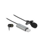 Delock Microphone Tie/Lavier USB, omnidirectionnel 24Bit/192Khz