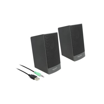 Delock Stereo 2.0 Lautsprecherpaar, 3.5mm Klinke, 1.25m cable, USB-Strom