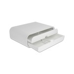 Delock Monitorständer mit 2 Schubladen, 325 x 230 x 120mm, weiss