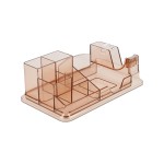 Delock Schreibtisch Organizer, transparent / braun, 250 x 145 x 85 mm
