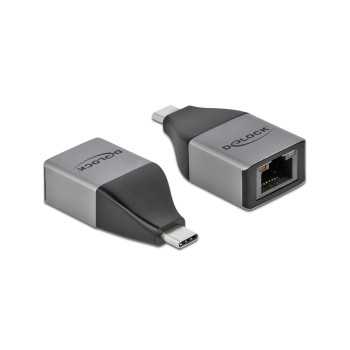 Delock USB Typ-C for Gigabit LAN Adapter, 10/100/1000 Mbps, Kompaktes Design