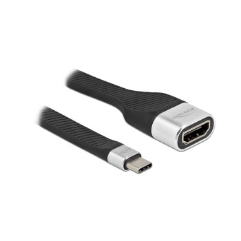 Delock FPC USB Type-C for HDMI 4K/60Hz, 14cm, Auflösung bis 3840x2160@60 Hz, Farbe: SL/SW Delock FPC USB Type-C for HDMI 4K/60Hz, 14cm, Auflösung bis 3840x2160@60 Hz, Farbe: SL/SW