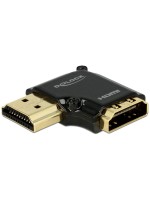 Delock Adapter HDMI-A Buch.- HDMI-A Steck., 4K 90° Gewinkelt links, black 