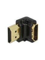 Delock Adapter HDMI-A Buch.- HDMI-A Steck., 4K 90° Gewinkelt unten, black 