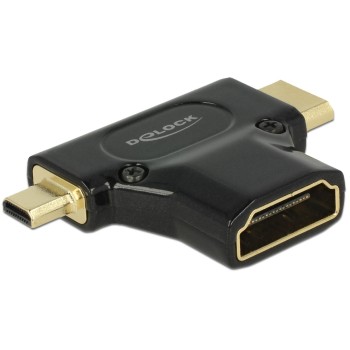 Delock Adapter HDMI-A Buc.-Mini-C/Micro-D, HDMI-A Buc.for Mini-C Steck.+ Micro-D Steck.