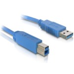 USB3.0 cable, 5.0m, A-B, blue, for USB3.0 Geräte, bis 5Gbps