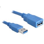 USB3.0 câble, 1.0m, A-A, bleu, Verlängerung, pour USB3.0 Geräte, bis 5Gbps