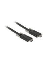 Delock USB3.1 Gen2 cable Typ-C for C, 1m, bis 10Gbps, black , with Schraube seitlich