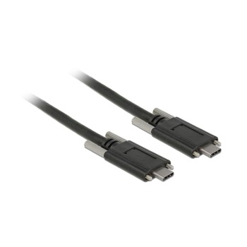Delock USB3.1 Gen2 cable Typ-C for C, 1m, bis 10Gbps, black , with Schraube seitlich Delock USB3.1 Gen2 cable Typ-C for C, 1m, bis 10Gbps, black , with Schraube seitlich