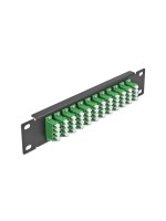 Delock 10Patchpanel Quad 12Port LC/APC, Singlemode,1HE,Grün-black ,254x44x10mm