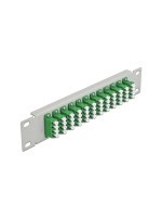 Delock 10Patchpanel Quad 12Port LC/APC, Singlemode,1HE,Grün-grey,254x44x10mm