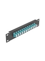 Delock 10Patchpanel Duplex 12Port LC, Multimode OM3,1HE,Aqua-black ,254x44x10mm