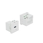 Delock Easy 45 USB Ladeportmodul, white, USB-A, 5V/3A, 9V/2A, 12V/1.5A,18Watt