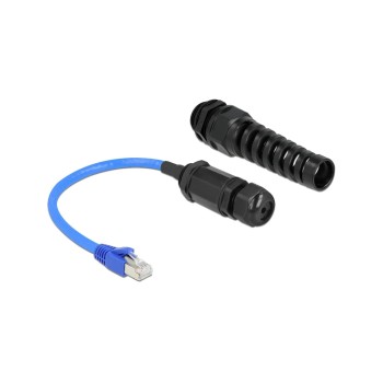 Delock patch cable: S/FTP, Cat.6, 25cm, blue, IP68, wasserdicht, Verlängerung,Knickschutz Delock patch cable: S/FTP, Cat.6, 25cm, blue, IP68, wasserdicht, Verlängerung,Knickschutz