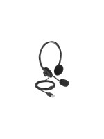 Delock USB Stereo Headset für PC + Notebook, Lautstärkeregler, ultraleicht, 2.4m Kabel