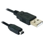 USB-mini-câble 1.5m A-Mini4P, USB2, noir, Mini 4Pin Hirose Stecker