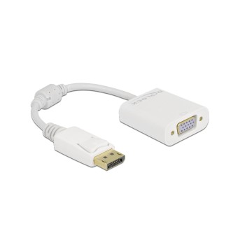 Monitoradapter DP 1.2 Stecker for VGA Buchse, Passiv, white Monitoradapter DP 1.2 Stecker for VGA Buchse, Passiv, white