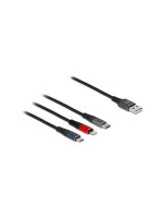 Delock Câble chargeur USB USB A - Lightning/Micro-USB B/USB C 0.3 m
