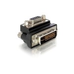 Adapter DVI-I Stecker auf VGA Buchse 90ø, 90 Grad Winkeladapter Duallink 24+5
