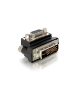 Adapter DVI-I Stecker auf VGA Buchse 90ø, 90 Grad Winkeladapter Duallink 24+5