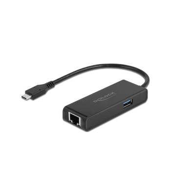 Delock USB Typ-C for 2.5 Gigabit LAN, with USB Typ-A Buchse, black 