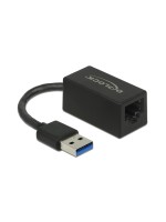 Delock USB3.2 Typ-A for Gigabit LAN Adapter, 10/100/1000Mbps Gigabit, black , Kompakt