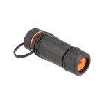 Delock Cat.6A mit Gehäuse&Verschlusskappe, RJ45 zu RJ45 Buchse, wasserfest, orange