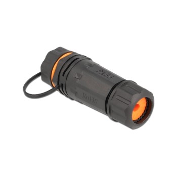 Delock Cat.6A with Gehäuse&Verschlusskappe, RJ45 for RJ45 Buchse, wasserfest, orange Delock Cat.6A with Gehäuse&Verschlusskappe, RJ45 for RJ45 Buchse, wasserfest, orange