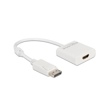 Adapter DP1.2 Stecker zu HDMI Buchse, 4K, Aktiv, 20cm, weiss Adapter DP1.2 Stecker zu HDMI Buchse, 4K, Aktiv, 20cm, weiss