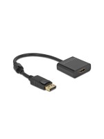 Adapter DP1.2 Stecker zu HDMI Buchse, 4K, Aktiv, 20cm, schwarz