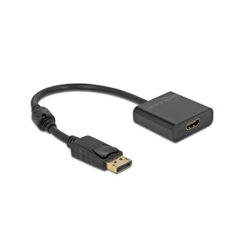 Adapter DP1.2 Stecker zu HDMI Buchse, 4K, Aktiv, 20cm, schwarz Adapter DP1.2 Stecker zu HDMI Buchse, 4K, Aktiv, 20cm, schwarz