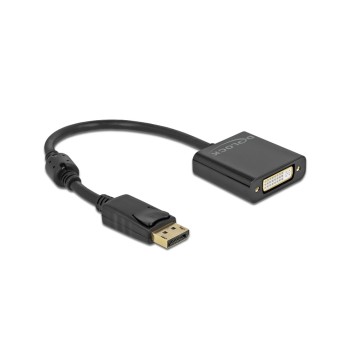 Adapter DP1.2 Stecker zu DVI Buchse, 4K, Aktiv, 20cm, schwarz Adapter DP1.2 Stecker zu DVI Buchse, 4K, Aktiv, 20cm, schwarz