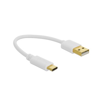 Delock USB Ladecable Typ-A for Type-C, 15cm, Stecker for Stecker, white Delock USB Ladecable Typ-A for Type-C, 15cm, Stecker for Stecker, white