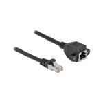 Delock Câble patch Câble d'extension Cat 6A, S/FTP, 0.5 m, Noir