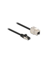 Delock Câble patch RJ45 vers Keystone Cat 6A, S/FTP, 1 m, Noir