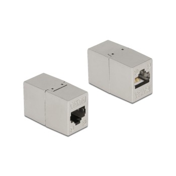 Delock Adapter RJ45 Buchse for RJ45 Buchse, Cat.6A Metall Delock Adapter RJ45 Buchse for RJ45 Buchse, Cat.6A Metall