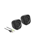 Delock Haut-parleurs de PC Mini jack stéréo 3.5 mm, alimentation USB Noir