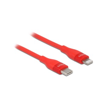 Delock USB Type-C for Lightning, 0.5m, red, MFi, for iPhone, iPad and iPod