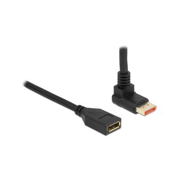 Delock DisplayPort Verlängerungskab 90 Grad, Stecker/Buchse, Oben gewinkelt,8K 60Hz,1m Delock DisplayPort Verlängerungskab 90 Grad, Stecker/Buchse, Oben gewinkelt,8K 60Hz,1m