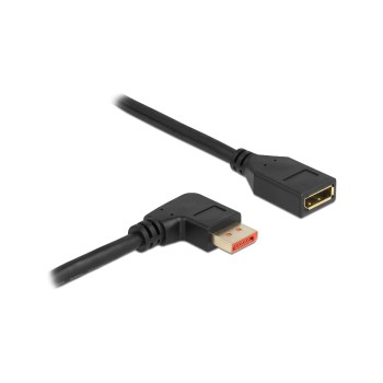 Delock DisplayPort Verlängerungskab 90 Grad, Stecker/Buchse, Rechts gewinkelt,8K 60Hz,1m Delock DisplayPort Verlängerungskab 90 Grad, Stecker/Buchse, Rechts gewinkelt,8K 60Hz,1m