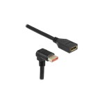 Delock DisplayPort Verlängerungskab 90 Grad, Stecker/Buchse, Unten gewinkelt,8K 60Hz,1m