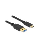 Delock USB3.2 Gen1 Kabel Typ-A zu C, 2m, Schwarz, bis zu 5 Gbps