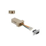 Delock Adapter D-Sub 9-Pin, Montagesatz, 9-Pin Buchse zu RJ11/RJ14 6P/4C Buchse