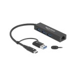 Delock Hub USB 3.0 type-C + LAN