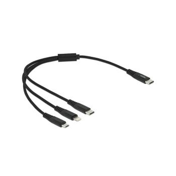 Delock USB Ladecable 3 in 1 USB Type-C, for Lightning/ Micro USB/ USB Type-C, 30cm Delock USB Ladecable 3 in 1 USB Type-C, for Lightning/ Micro USB/ USB Type-C, 30cm