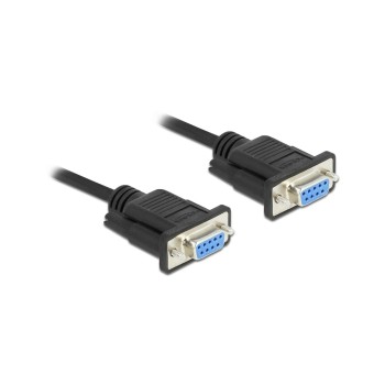 Delock Seriell cable,D-Sub 9, Buchse-Buchse, Nullmodem, Steckergehäuse, black , 2m Delock Seriell cable,D-Sub 9, Buchse-Buchse, Nullmodem, Steckergehäuse, black , 2m