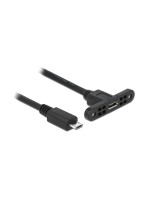 Delock Kabel USB 2.0 Micro-B zum Einbau, Buchse-Stecker, 1m, schwarz