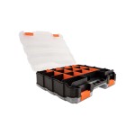 Delock Sortimentsbox mit 34 Fächern, Orange/Schwarz, 320 x 270 x 80 mm