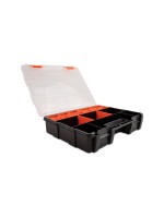 Delock Sortimentsbox mit 21 Fächern, Orange/Schwarz, 290 x 220 x 60 mm